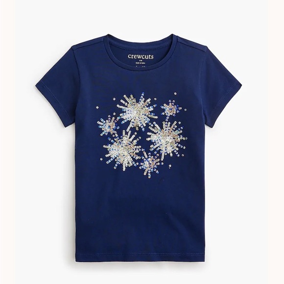Crewcuts Other - Crewcuts Kids Tee with Sequin Fireworks Design